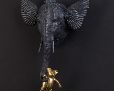 olifant met gouden buitx20x11cm